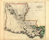 Louisiania 1814 State Map 17x20, Louisiana 1814 State Map